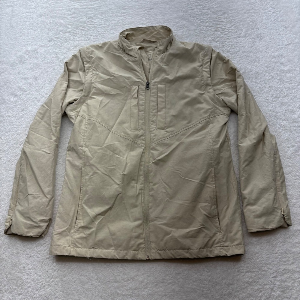 Scottevest Mens Medium Tan Khaki Full Zip Multi Pocket Travel Jacket PO2430